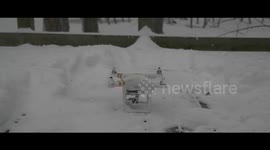 Quebec Snowstorm from a drone perspective