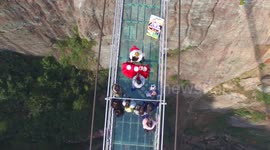 Man eats 36 eggs along with live maggots on glass bridge