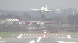 Terrifying crosswind landings in Birmingham amid Storm Frank chaos