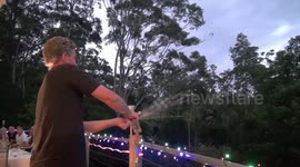 Man makes 'mega party popper' only to find it's over in an instant