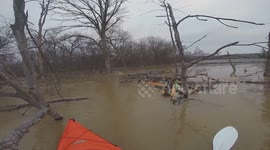 Saving a squirrel from flood