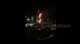 Chinese travllers capture huge fire at Dubai skyscraper during New Year's Eve fireworks