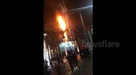 People run away from huge fire at Dubai skyscraper on New Year's Eve