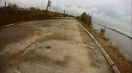 Sinkhole on the levee, Mississippi River, New Orleans