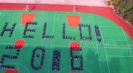 Drone captures students welcoming in the new year in style