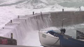 Storm Gertrude hits coast of Cornwall, UK