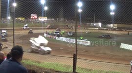 Racing driver Paul Morris escapes injury in heavy somersault crash