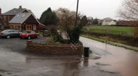 Footage of flooding in Hereford, UK