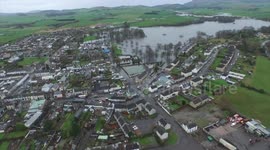 Drone shows huge scale of Scotland flooding