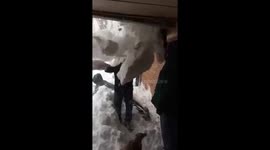 Snow Avalanche off of House