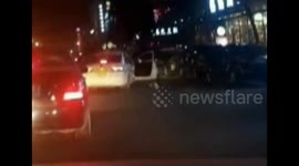 Child thrown out of car as it turns a corner