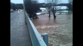 Footage of the River Don in Scotland overflowing