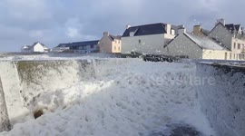Sea foam St Guénolé ,Brittany,France.