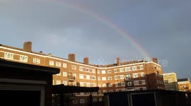 Stunning rainbow over wintry London