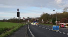 Fire in engine compartment of train. Bradenham, Buckinghamshire, UK.