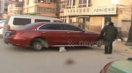 New Mercedes gets all four wheels taken off