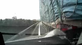 Why you should always be careful when overtaking a lorry