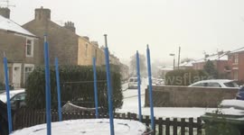 Heavy snow and hail UK.