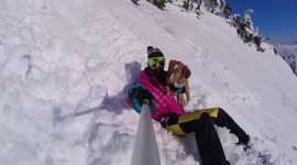 EDT - Nova Scotia Duck Tolling Retriever Puppy Sliding Down A Mountain, Alfie's Mini Avalanche