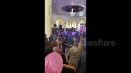 Peter Obi is greeted at PFN Conference in Yenagoa, Nigeria