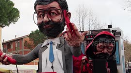 'Money Heist' characters land in Italy during Carnival of Capua