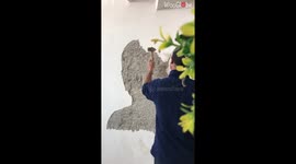 Gifted Indian sculptor makes a tranquilizing relief (sculpture) of The Buddha