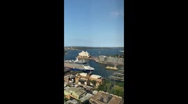Sydney Panoramic view of Opera house, harbour and Bridge towards Parramatta river