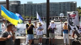 Protest held in Sydney over Russian participation in 2024 Olympic Games