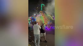 Float catches fire delaying Orpheus parade in New Orleans, US