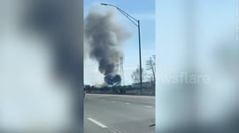Video shows large plume of black smoke after explosion at Ohio metal factory