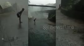 Floods and Landslides, Waterfalls in West Sumatra, Indonesia Rampage and Overflow