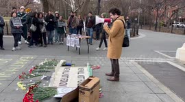 Questions to the Turkish Government at vigil in New York, USA