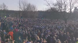 Thousands taking part in bizarre two day football match which sees opponents compete to move a ball to the opposite ends of town