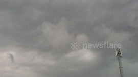 Dark Clouds Move in Sky in India . Time-lapse  cloud move through stormy sky