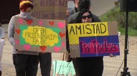 Border activists call on President Biden to stop construction of a new Trump era border wall In San Diego
