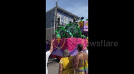 Decorated platforms at Mardi Gras in New Orleans, USA