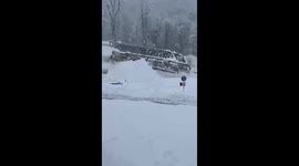 Avalanche sweeps pylon down mountain near Russia's Sochi