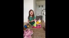 Girl tries to say 'falcon bird' but it sounds like a dirty word