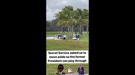 Secret service asked us to move aside so the former President can play through! I love golf