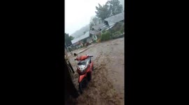 Flood hit Singgalang Village, Padang Panjang, West Sumatra. Indonesia