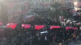 Mourners carry bodies of Palestinians killed during Israeli raid in Nablus