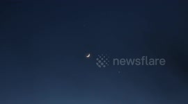 Real Time Video Footage of Beautiful Venus-Jupiter-Moon Conjunction