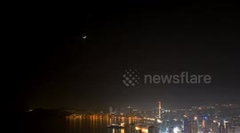 Watch Jupiter and Venus' conjunction with the moon set over Benidorm