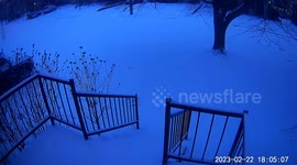 Sky Turns Blue During Winter Storm