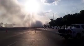 Truck spills toxic chemicals along highway in Argentina