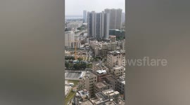 Residents relocated as buildings tilt due to sinking soil in southern China