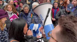 Speech and chants at the Rally for Israeli Democracy in New York, USA