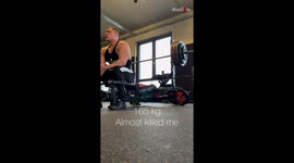 Fitness freak forced to recount his blessings after almost getting crushed by the (bar)bell