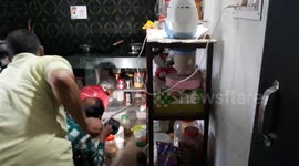 king Cobra in my home in India . King Cobra entered the house.