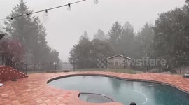 US: Storm System Brings Snow To Santa Cruz Mountains